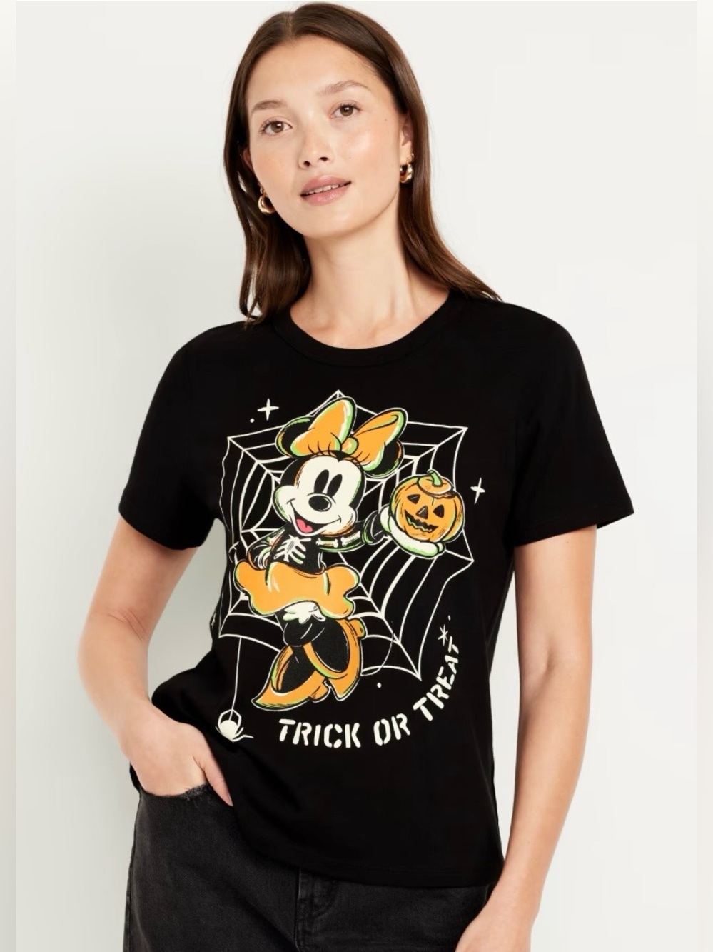 Old Navy x Disney Minnie Mouse Halloween Graphic Tee Black Size M